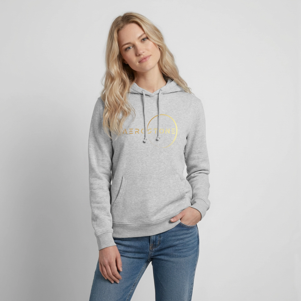 Women's Hoodie (Black/Blue/Grey) - lichtgrijs gemêleerd