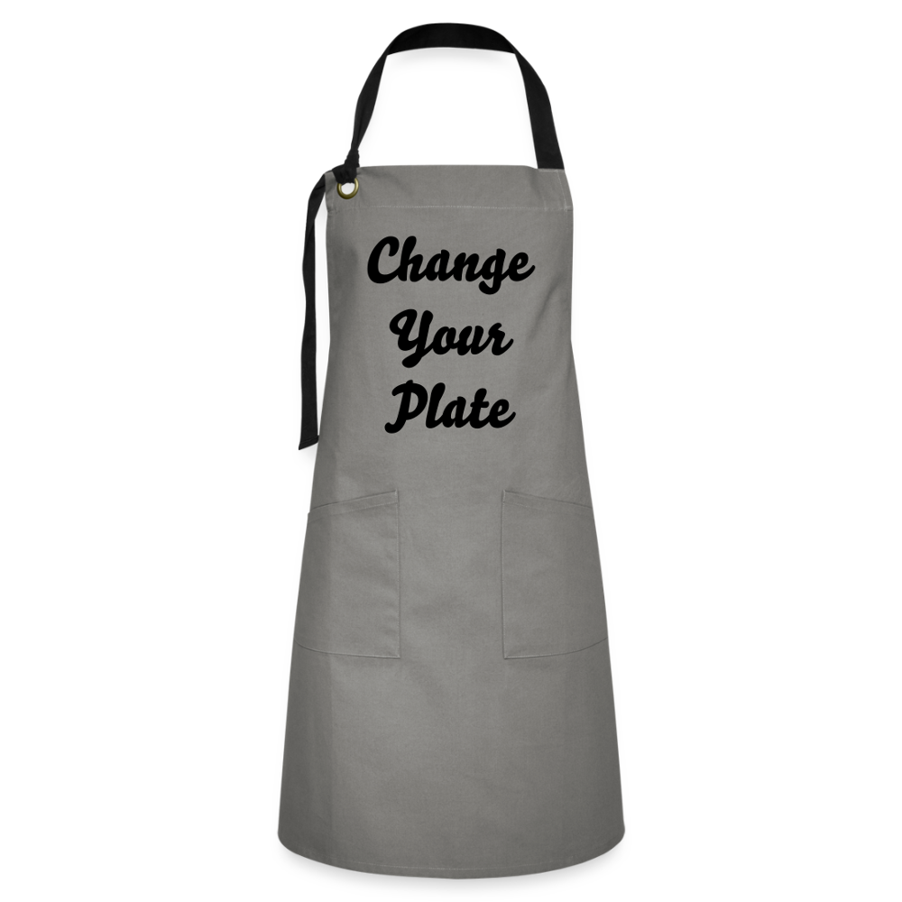 Contrasterende schort - grijs/zwart