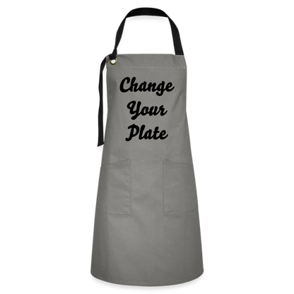 Contrasterende schort - grijs/zwart